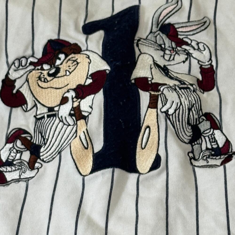 Looney Tunes ACME ALLSTAR Baseball Medium Taz Jersey Bugs Foghorn Embroidered